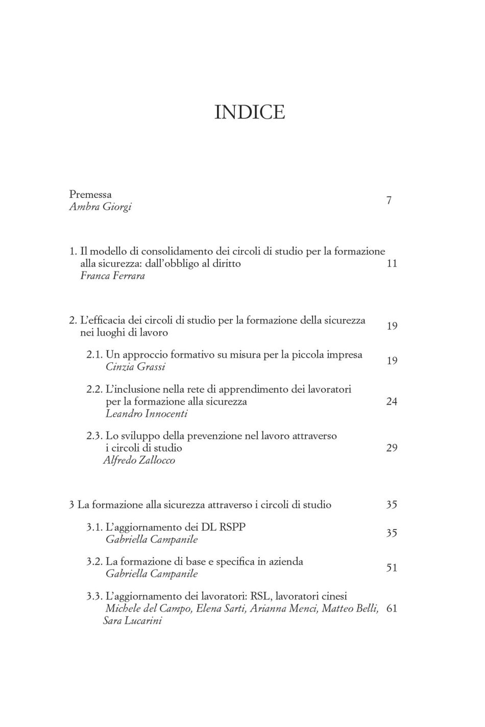 Il circolo di studio per la formazione alla sicurezza nei luoghi di lavoro
